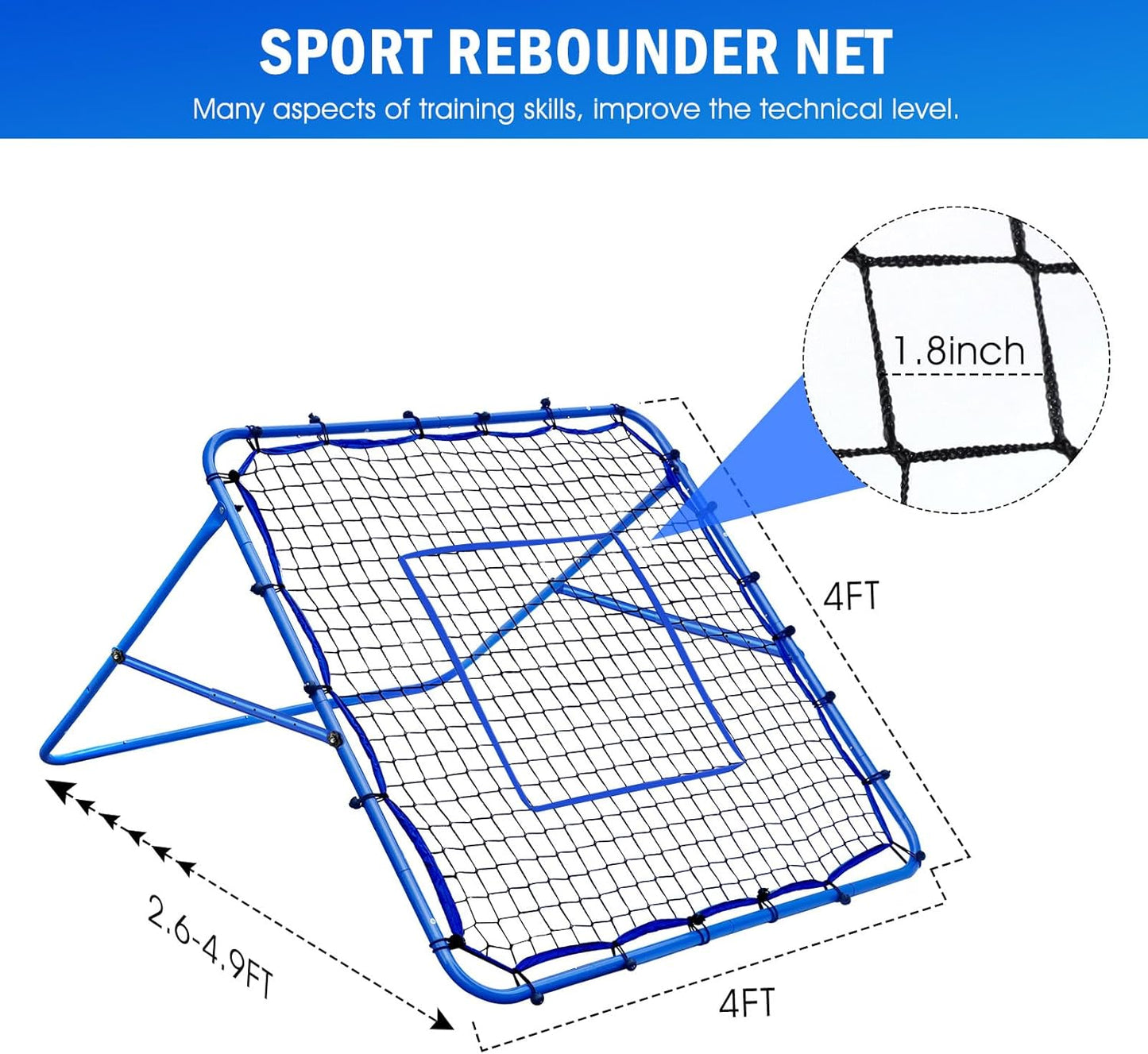 4x4 Adjustable Sports Rebounder Training Net