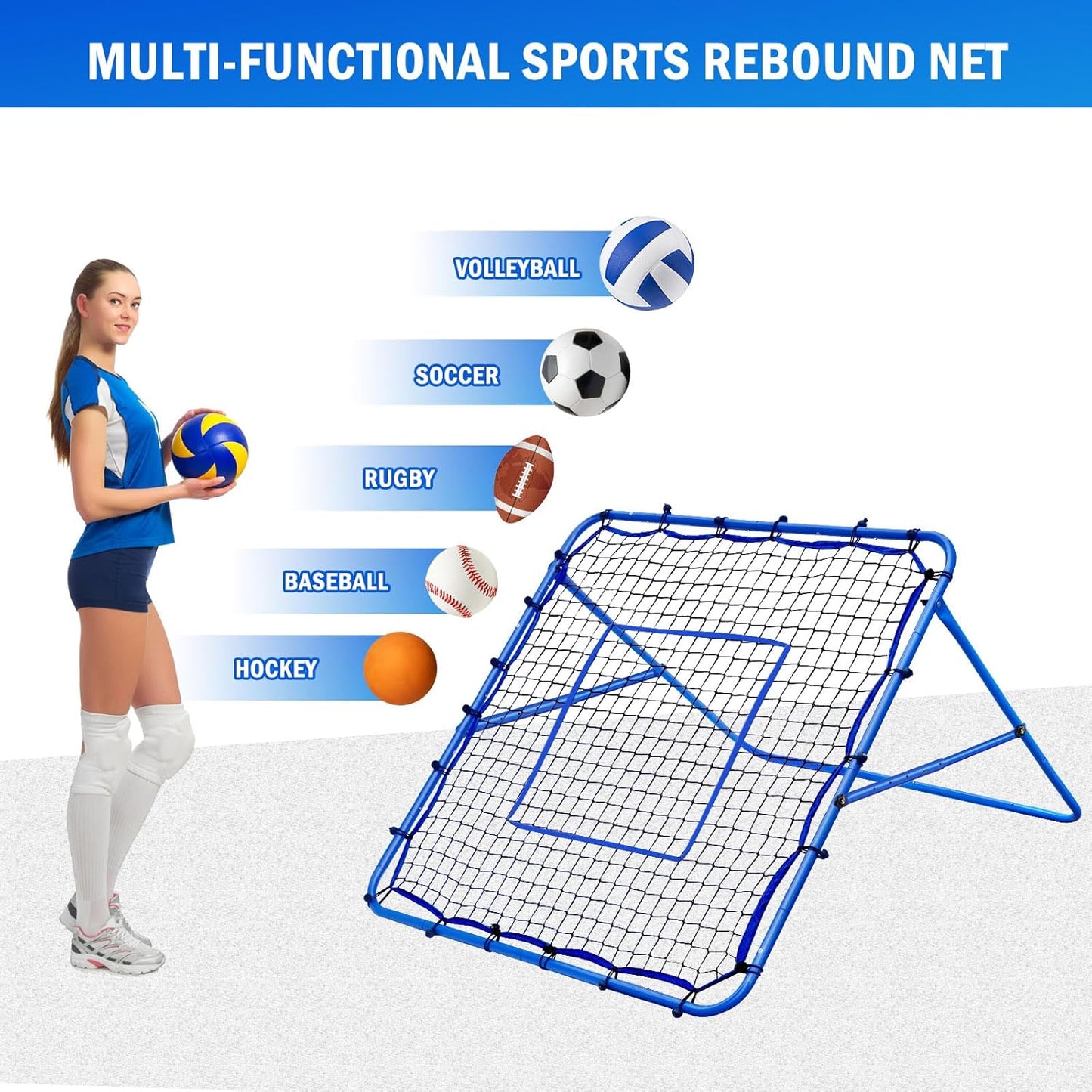 4x4 Adjustable Sports Rebounder Training Net